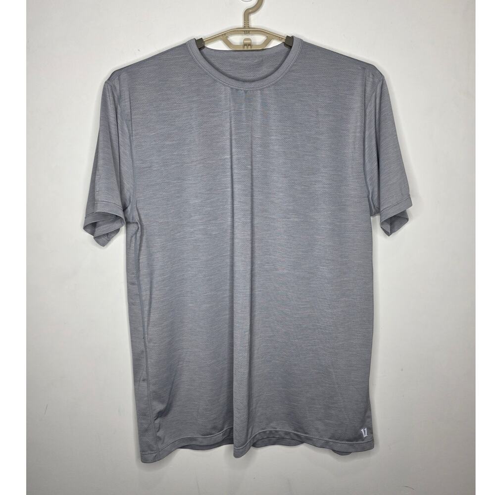 Vuori zephyr grey short sleeve athletic workout shirt - XL - V191